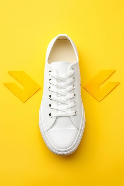 una scarpa bianca con una scarpa Bianca in fondo