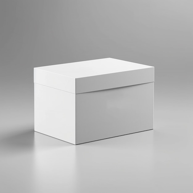 Una scatola bianca con la scritta in basso