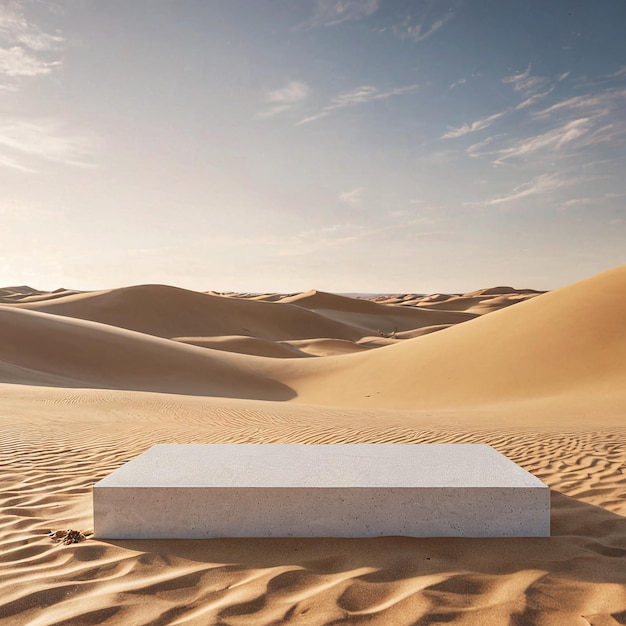 una scatola bianca in mezzo al deserto