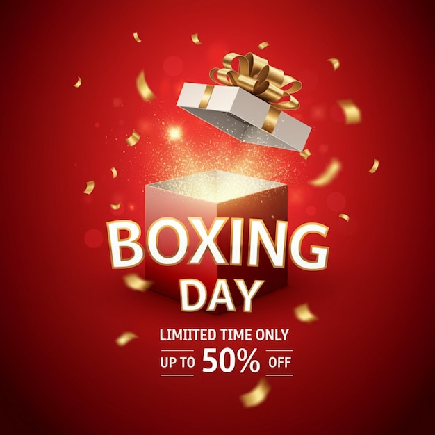 una scatola che dice boxing day su di essa