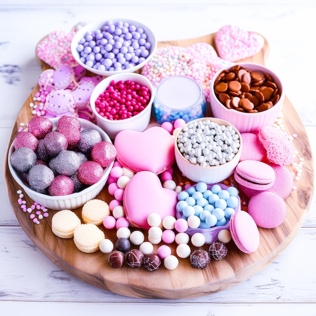 Una scatola di caramelle per San Valentino un assortimento romantico di dolci