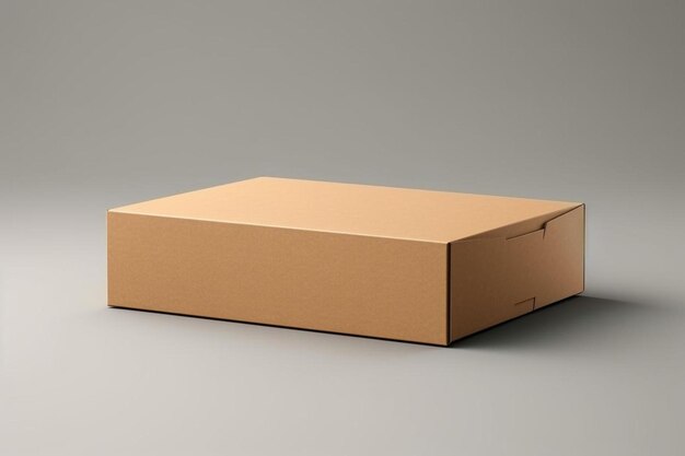 una scatola di cartone marrone su uno sfondo grigio