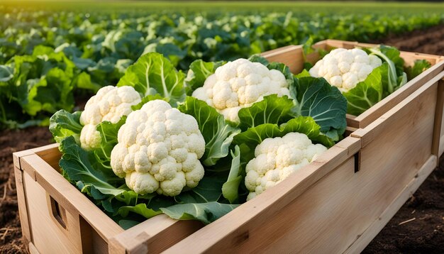 una scatola di cavolfiori con una scatoletta di cauliflower