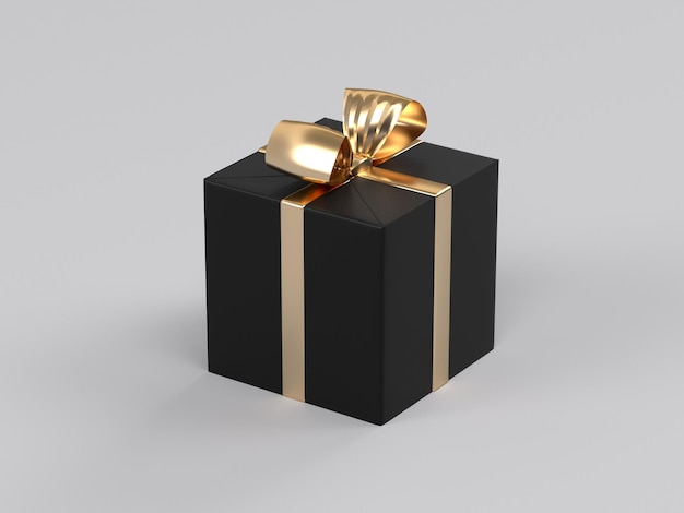Una scatola nera con sopra un nastro d'oro.