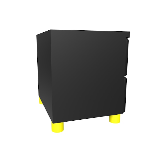 Una scatola nera con una maniglia gialla su cui è scritto "n. 1".