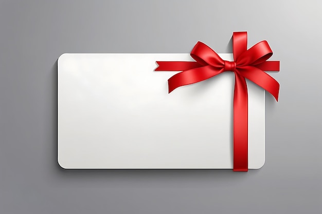una scatola regalo bianca con un nastro rosso legato con un arco