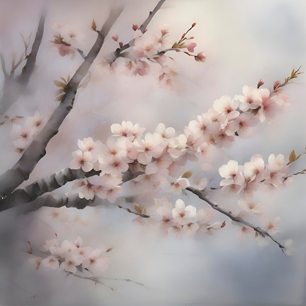 Una scena serena di fiori di ciliegio