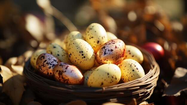 Una scena vivace, gioiosa e colorata durante la stagione delle uova di Pasqua