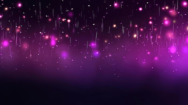una schermata nera con particelle viola dietro nello stile di gif animate