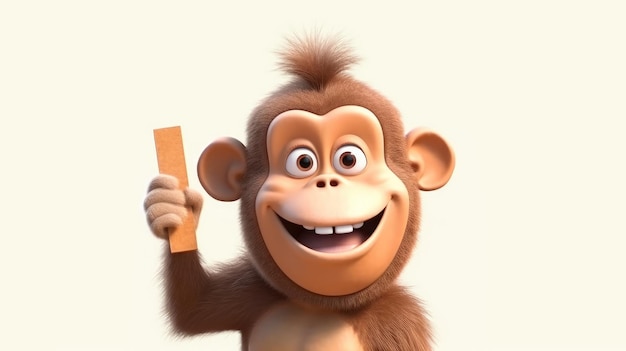 Una scimmia che tiene in mano un'arancia