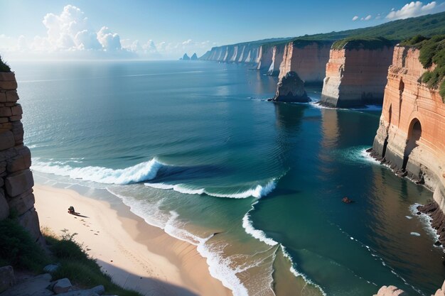 Una scogliera sulla costa della Francia