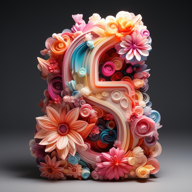 una scultura di fiori realizzata dal numero 3