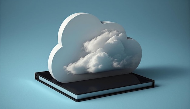 Una scultura di nuvole con sopra la parola nuvola