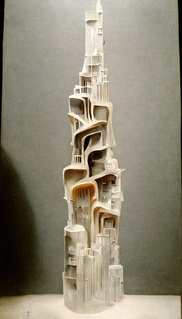 Una scultura di un grattacielo realizzata dalla compagnia burj khalifa.