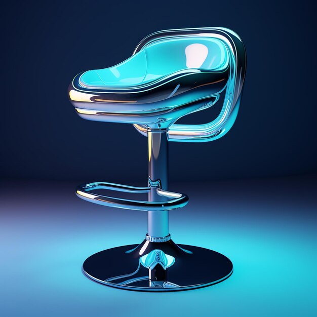 una sedia blu e argento