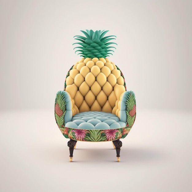 Una sedia con sopra un ananas