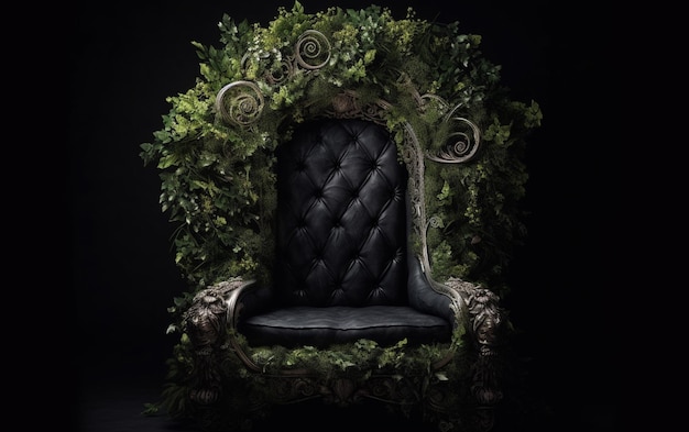 Una sedia con sopra una pianta verde