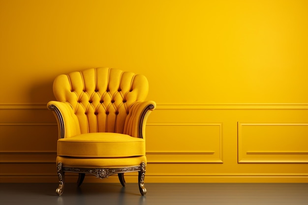 Una sedia gialla.
