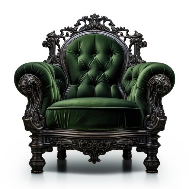 una sedia verde isolata