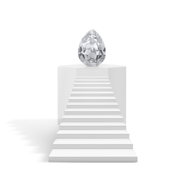 Una selezione di gemme brillanti su un piedistallo ottagonale Idee per i migliori design di gioielli con diamanti