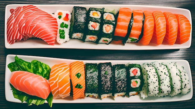 una selezione di sushi