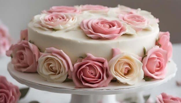 Una semplice torta con le rose.