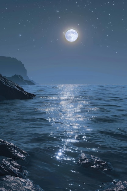 Una serata magica sull'oceano e sulla luna