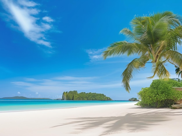 Una serena spiaggia tropicale con palme