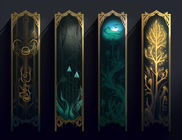 Una serie di banner per il gioco dei troni.