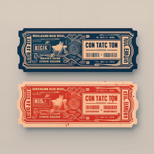 Una serie di biglietti dal design 2D con confezione di etichette a colori piatte creative vettoriali con cornice in stile vintage