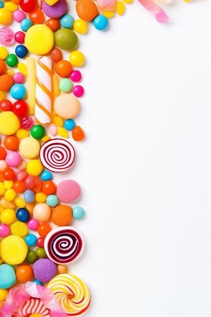 una serie di caramelle colorate con il numero 7 al centro.
