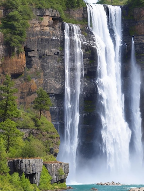 Una serie di cascate in cascata, ognuna con il suo carattere unico, che creano una sinfonia d'acqua.