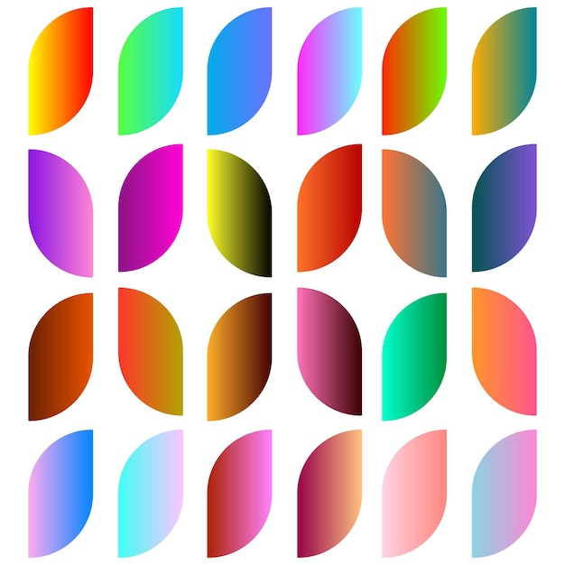 una serie di cerchi color arcobaleno con uno sfondo bianco