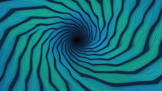 Una serie di cerchi concentrici nei toni del blu e del verde creano un effetto ipnotico