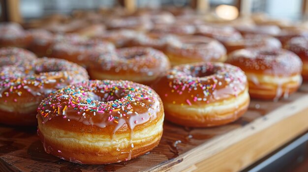 Una serie di ciambelle distese su un tavolo Giornata nazionale delle ciambelle