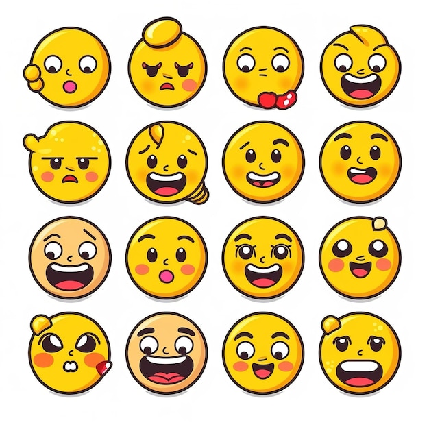 una serie di emoji