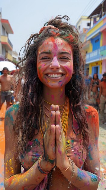 Una serie di foto di strada candide della gioia della gente durante la colorata festa di Holi