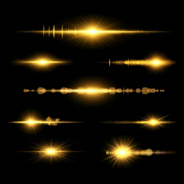 una serie di luci gialle con la parola " stella " in basso
