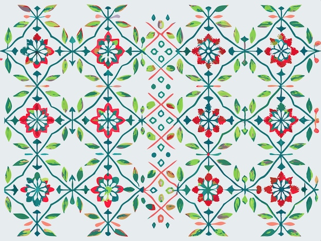 una serie di modelli geometrici colorati