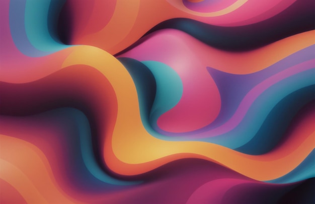 una serie di onde colorate con uno sfondo colorato.
