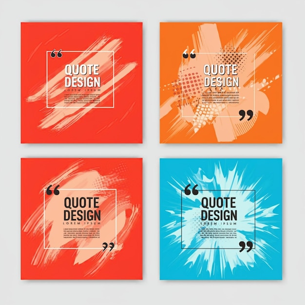 una serie di quadrati arancione e blu con le parole " citazione " su di loro
