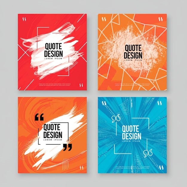una serie di quattro manifesti di diversi colori con le parole "no design design" su di loro