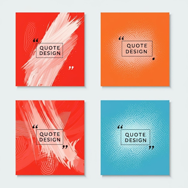 una serie di quattro quadrati di diversi colori con le parole quote quote design quote