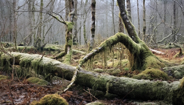 Una serie di scatti che mostrano il passaggio dall'inverno alla primavera in una foresta