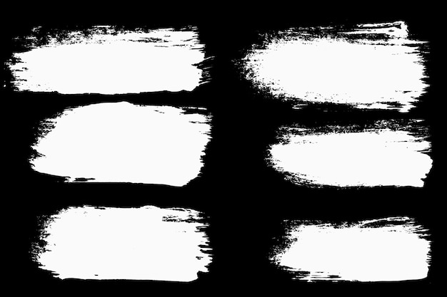 Una serie di tratti bianchi isolati su sfondo nero. Foto di alta qualità