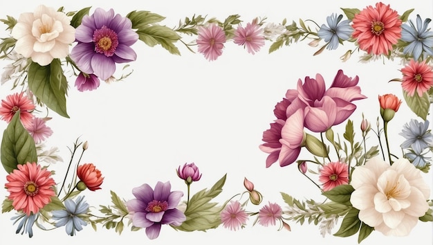 una serie di tre cornici floreali su uno sfondo bianco