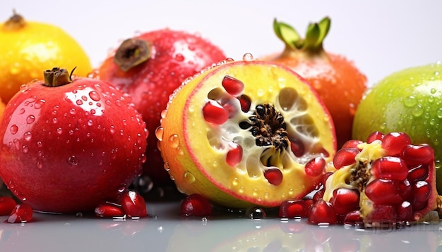 Una sessione fotografica di frutta in primo piano molto dettagliata e di qualità hd concetto di frutta
