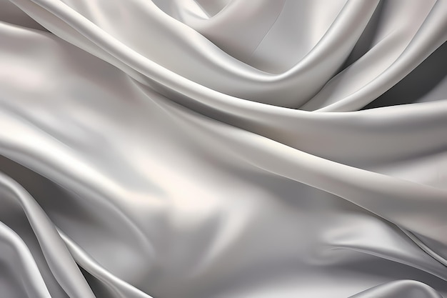 una seta bianca con uno sfondo d'argento che ha un disegno del tessuto su di esso
