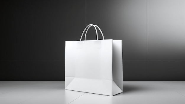 Una shopping bag bianca con sopra la scritta shopping