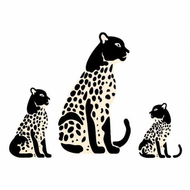 Una silhouette di leopardo carina e divertente.